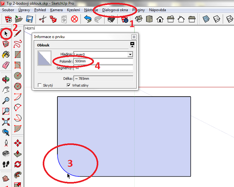 Neobjevené možnosti nástroje Oblouk