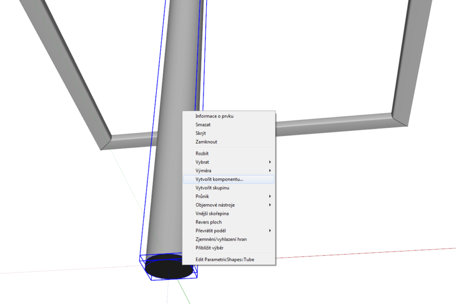 Trubku i víko lze sloučit v jedno např. formou Komponenty