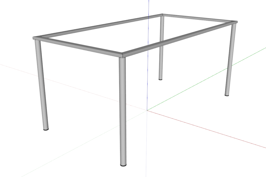 Základní konstrukce je hotová. Díky pluginu Parametrických tvarů je to jen taková stavebnice.