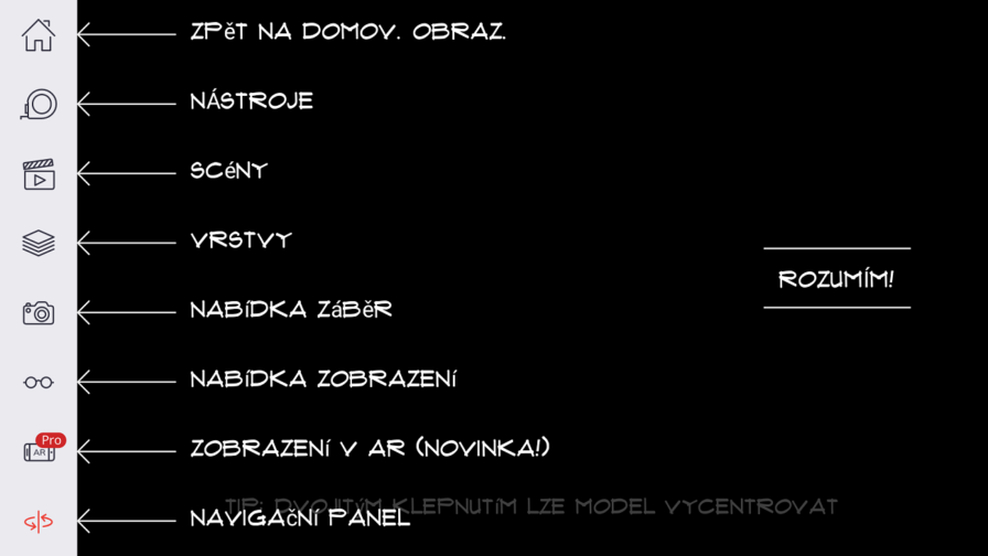 SketchUp Viewer zobrazí při prvním spuštění rychlou nápovědu