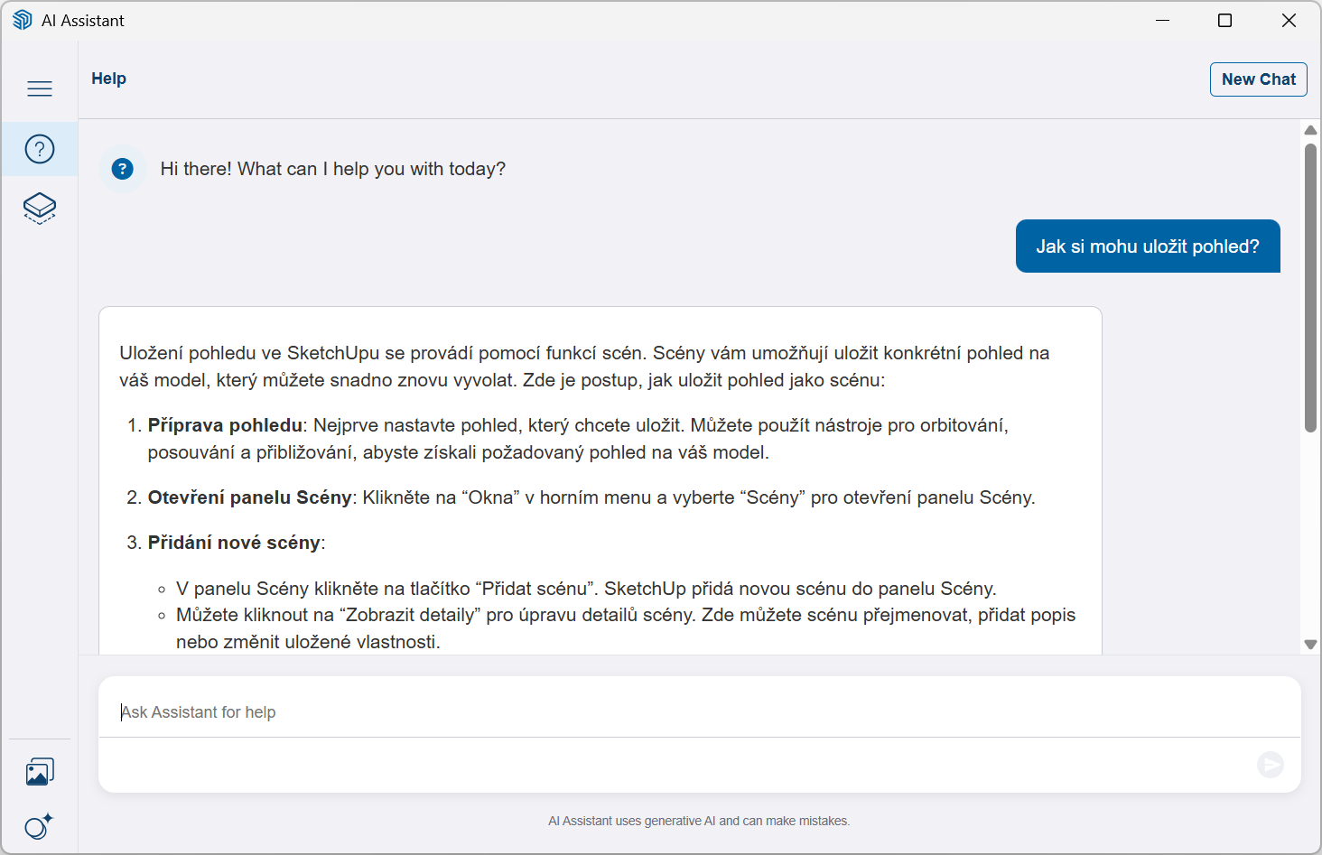 SketchUp 2026.1 - Představujeme AI Asistenta